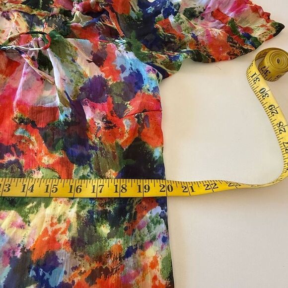 Yuka Beach YB Sheer Watercolor Floral Swimsuit Cover Up Sz L Beach, Swim, Vacay - Picture 9 of 12